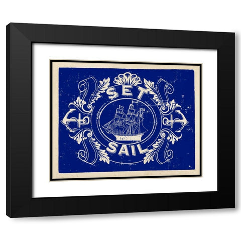 Nautical Advice 8 Black Modern Wood Framed Art Print with Double Matting by Z Studio