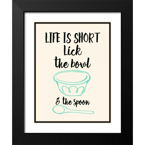 Lick The Bowl and The Spoon Black Modern Wood Framed Art Print with Double Matting by Z Studio