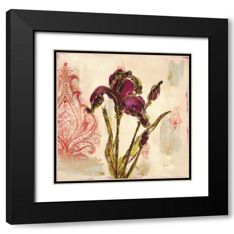 Iris Paisley 1 Black Modern Wood Framed Art Print with Double Matting by Dos Santos, Bella