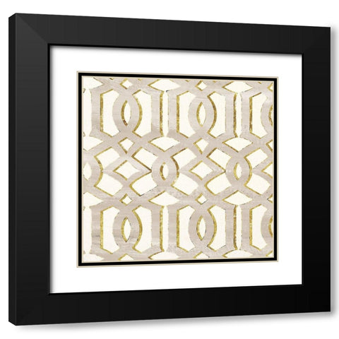 GILDED AESTHETIC LATTICE Black Modern Wood Framed Art Print with Double Matting by Dos Santos, Bella