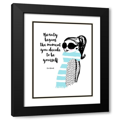 Decide To Be Yourself Black Modern Wood Framed Art Print with Double Matting by Dos Santos, Bella