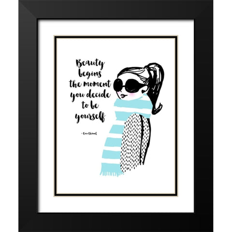 Decide To Be Yourself Black Modern Wood Framed Art Print with Double Matting by Dos Santos, Bella