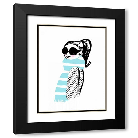 Paulette Black Modern Wood Framed Art Print with Double Matting by Dos Santos, Bella