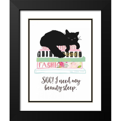 Beauty Sleep Black Modern Wood Framed Art Print with Double Matting by Dos Santos, Bella