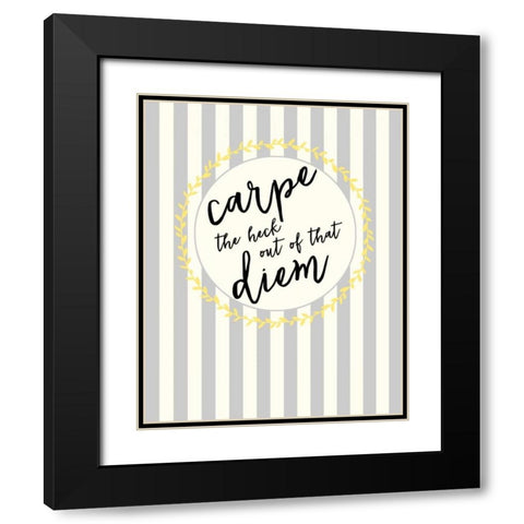 Carpe Diem Black Modern Wood Framed Art Print with Double Matting by Dos Santos, Bella