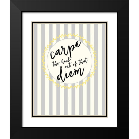 Carpe Diem Black Modern Wood Framed Art Print with Double Matting by Dos Santos, Bella