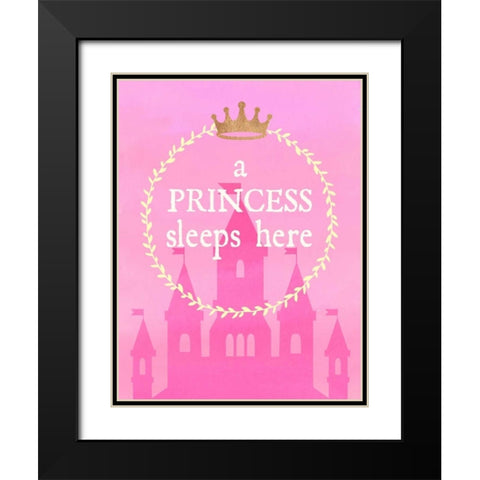 Princess Sleeps Black Modern Wood Framed Art Print with Double Matting by Dos Santos, Bella