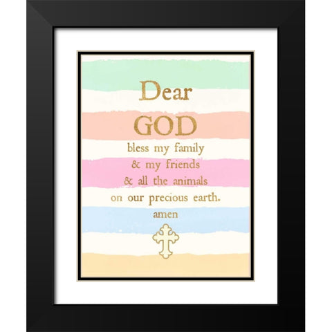 Dear God Black Modern Wood Framed Art Print with Double Matting by Dos Santos, Bella