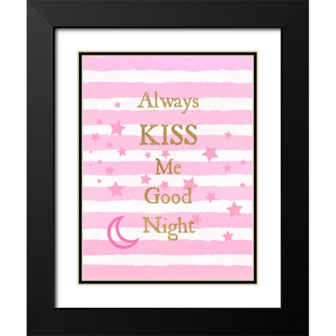 Kiss Me Good Night Black Modern Wood Framed Art Print with Double Matting by Dos Santos, Bella