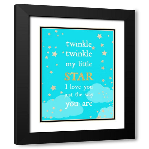 Twinkle Twinkle Black Modern Wood Framed Art Print with Double Matting by Dos Santos, Bella