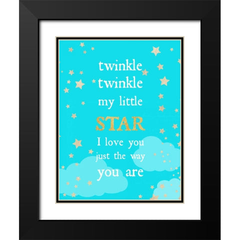 Twinkle Twinkle Black Modern Wood Framed Art Print with Double Matting by Dos Santos, Bella