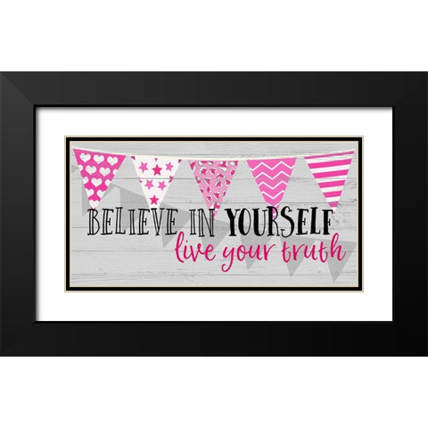 Live Your Truth Black Modern Wood Framed Art Print with Double Matting by Dos Santos, Bella