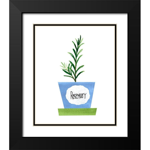 Rosemary Pot Black Modern Wood Framed Art Print with Double Matting by Dos Santos, Bella