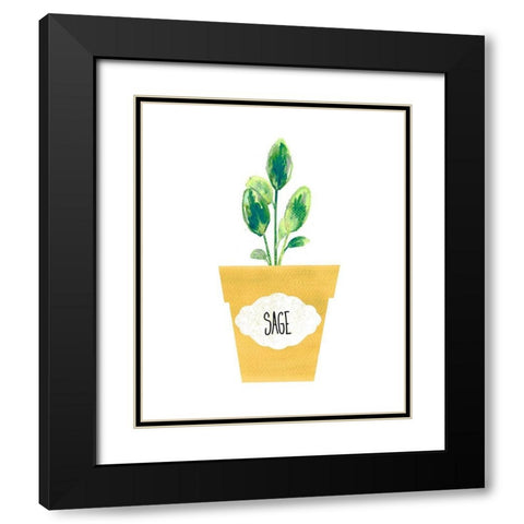 Sage Pot Black Modern Wood Framed Art Print with Double Matting by Dos Santos, Bella