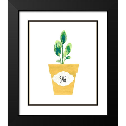 Sage Pot Black Modern Wood Framed Art Print with Double Matting by Dos Santos, Bella