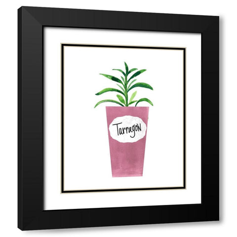 Tarragon Pot Black Modern Wood Framed Art Print with Double Matting by Dos Santos, Bella