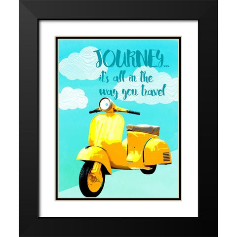 Journey Black Modern Wood Framed Art Print with Double Matting by Dos Santos, Bella