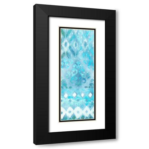 Blue Silk Ikat 3 Black Modern Wood Framed Art Print with Double Matting by Dos Santos, Bella
