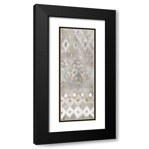 Silk Ikat Panel 3 Black Modern Wood Framed Art Print with Double Matting by Dos Santos, Bella