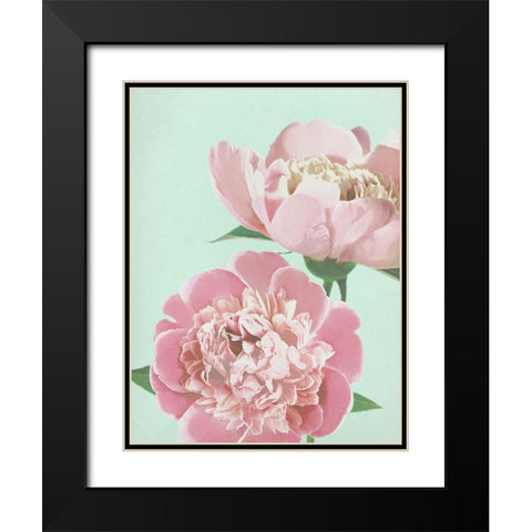 Summer Peonies Detail Black Modern Wood Framed Art Print with Double Matting by Dos Santos, Bella