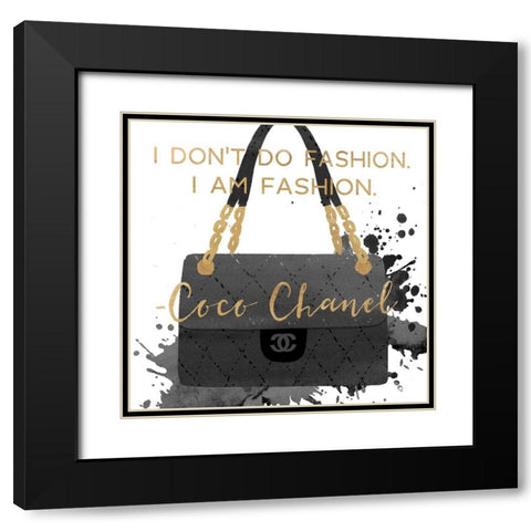 I AM FASHION Black Modern Wood Framed Art Print with Double Matting by Dos Santos, Bella