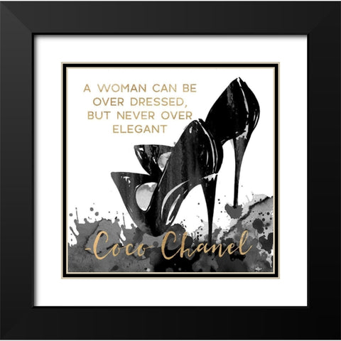 Never Over Elegant Black Modern Wood Framed Art Print with Double Matting by Dos Santos, Bella