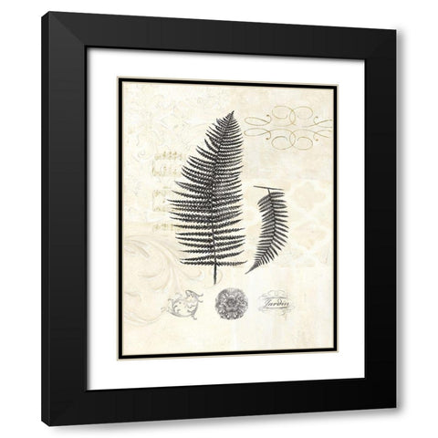 FILIGREE FERN Black Modern Wood Framed Art Print with Double Matting by Ross, Devon