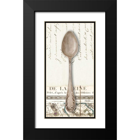 French Cuisine Spoon Black Modern Wood Framed Art Print with Double Matting by Ross, Devon