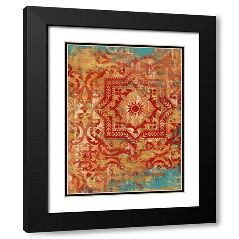 Marrakech Faded Global Black Modern Wood Framed Art Print with Double Matting by Ross, Devon