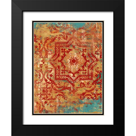Marrakech Faded Global Black Modern Wood Framed Art Print with Double Matting by Ross, Devon