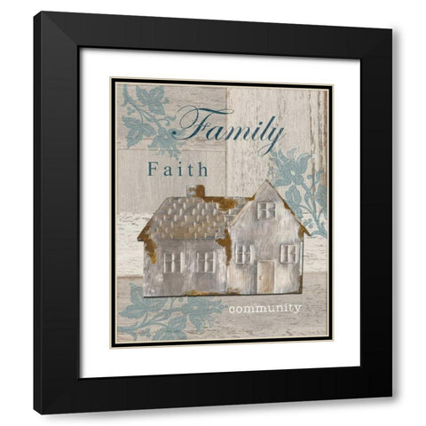 Family - Faith - Community Black Modern Wood Framed Art Print with Double Matting by Appleman, Sam