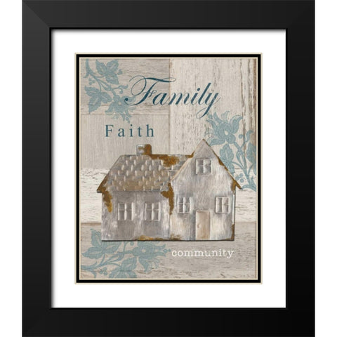 Family - Faith - Community Black Modern Wood Framed Art Print with Double Matting by Appleman, Sam