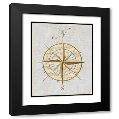 Compass Rose Black Modern Wood Framed Art Print with Double Matting by Appleman, Sam