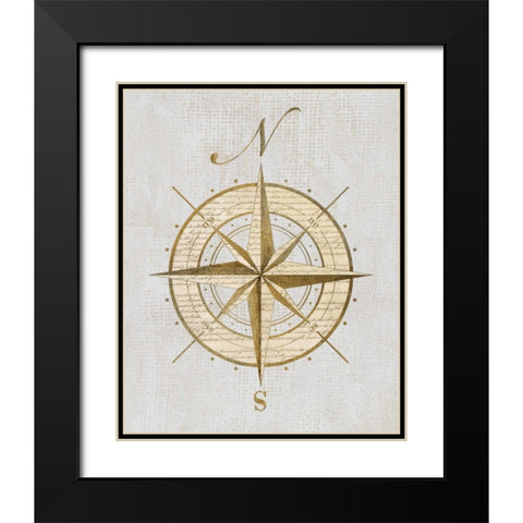 Compass Rose Black Modern Wood Framed Art Print with Double Matting by Appleman, Sam