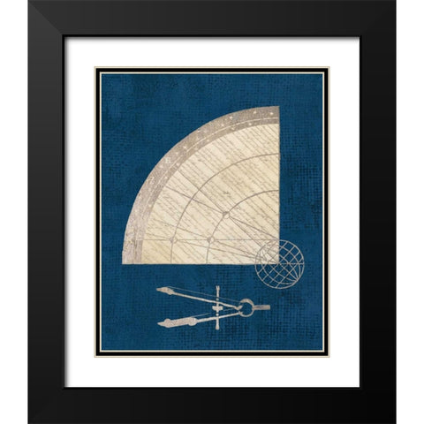 Cartographers Set Coastal Blue Black Modern Wood Framed Art Print with Double Matting by Appleman, Sam