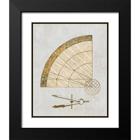 Cartographers Set Black Modern Wood Framed Art Print with Double Matting by Appleman, Sam