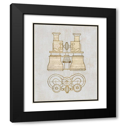 Antique Binoculars Black Modern Wood Framed Art Print with Double Matting by Appleman, Sam