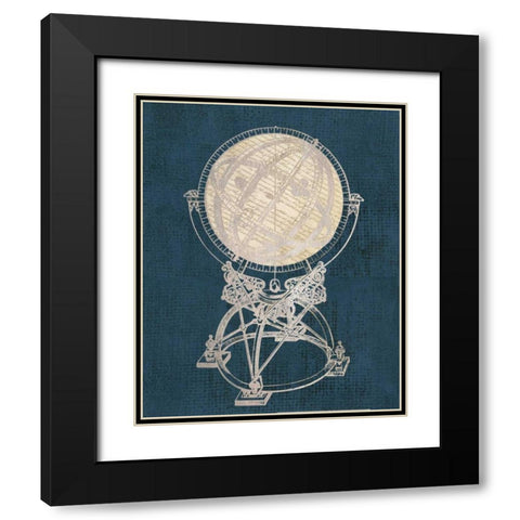Old World Globe Black Modern Wood Framed Art Print with Double Matting by Appleman, Sam