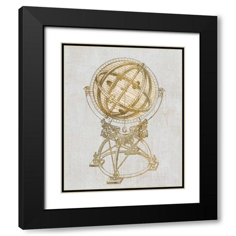 Old World Globe Black Modern Wood Framed Art Print with Double Matting by Appleman, Sam