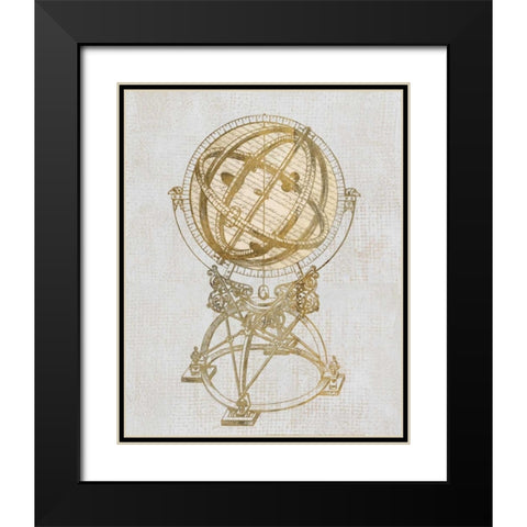 Old World Globe Black Modern Wood Framed Art Print with Double Matting by Appleman, Sam