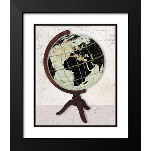 Vintage Globe Black Modern Wood Framed Art Print with Double Matting by Appleman, Sam