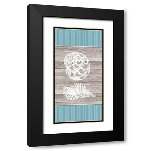 Blue Coastal Panel 1 Black Modern Wood Framed Art Print with Double Matting by Appleman, Sam