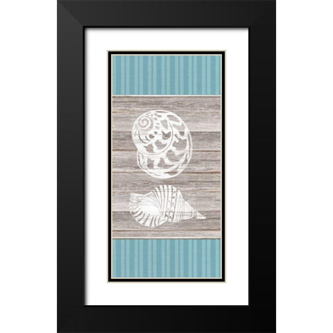 Blue Coastal Panel 1 Black Modern Wood Framed Art Print with Double Matting by Appleman, Sam