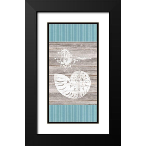 Blue Coastal Panel 2 Black Modern Wood Framed Art Print with Double Matting by Appleman, Sam