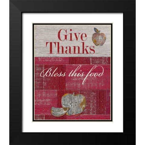 Give Thanks Black Modern Wood Framed Art Print with Double Matting by Appleman, Sam