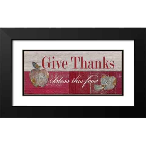Give Thanks Black Modern Wood Framed Art Print with Double Matting by Appleman, Sam