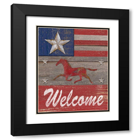 Rustic Welcome Black Modern Wood Framed Art Print with Double Matting by Appleman, Sam