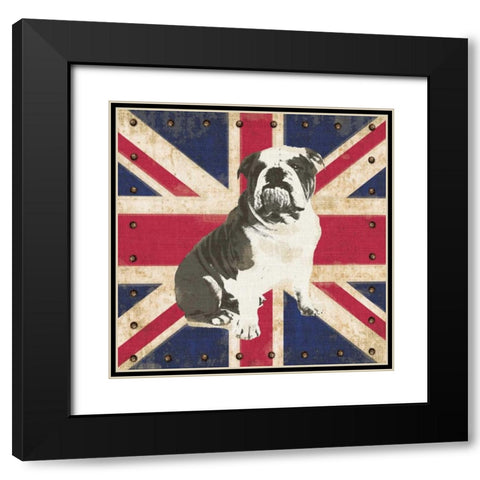 British Bulldog Black Modern Wood Framed Art Print with Double Matting by Appleman, Sam