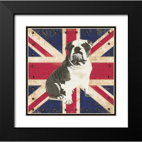 British Bulldog Black Modern Wood Framed Art Print with Double Matting by Appleman, Sam