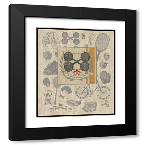 Olympic Exercise Club Detail Black Modern Wood Framed Art Print with Double Matting by Appleman, Sam